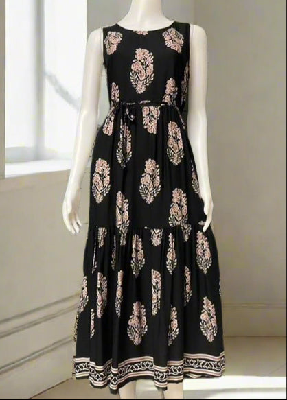 Summer Casual Printed Sleeveless Maxi Dress